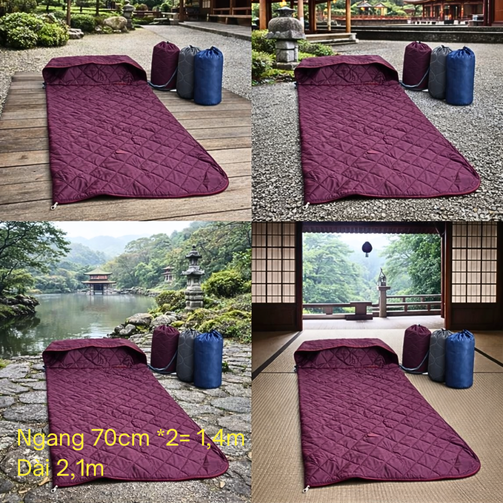 Túi Ngủ Văn Phòng, túi đệm Ngủ Du Lịch, chống lạnh Metta dành cho Người Lớn Tiện Lợi - Chính hãng